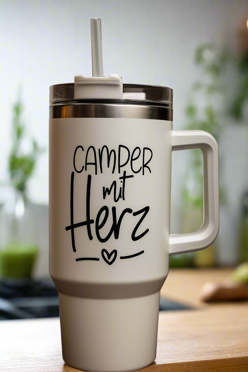 Termobecher, Isolierflasche mit Strohhalm, Stanley Cup